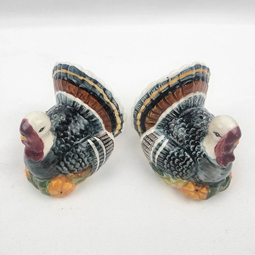 Bella Casa By Ganz Turkey Salt & Pepper Shakers Thanksgiving Fall Feast Goble‎